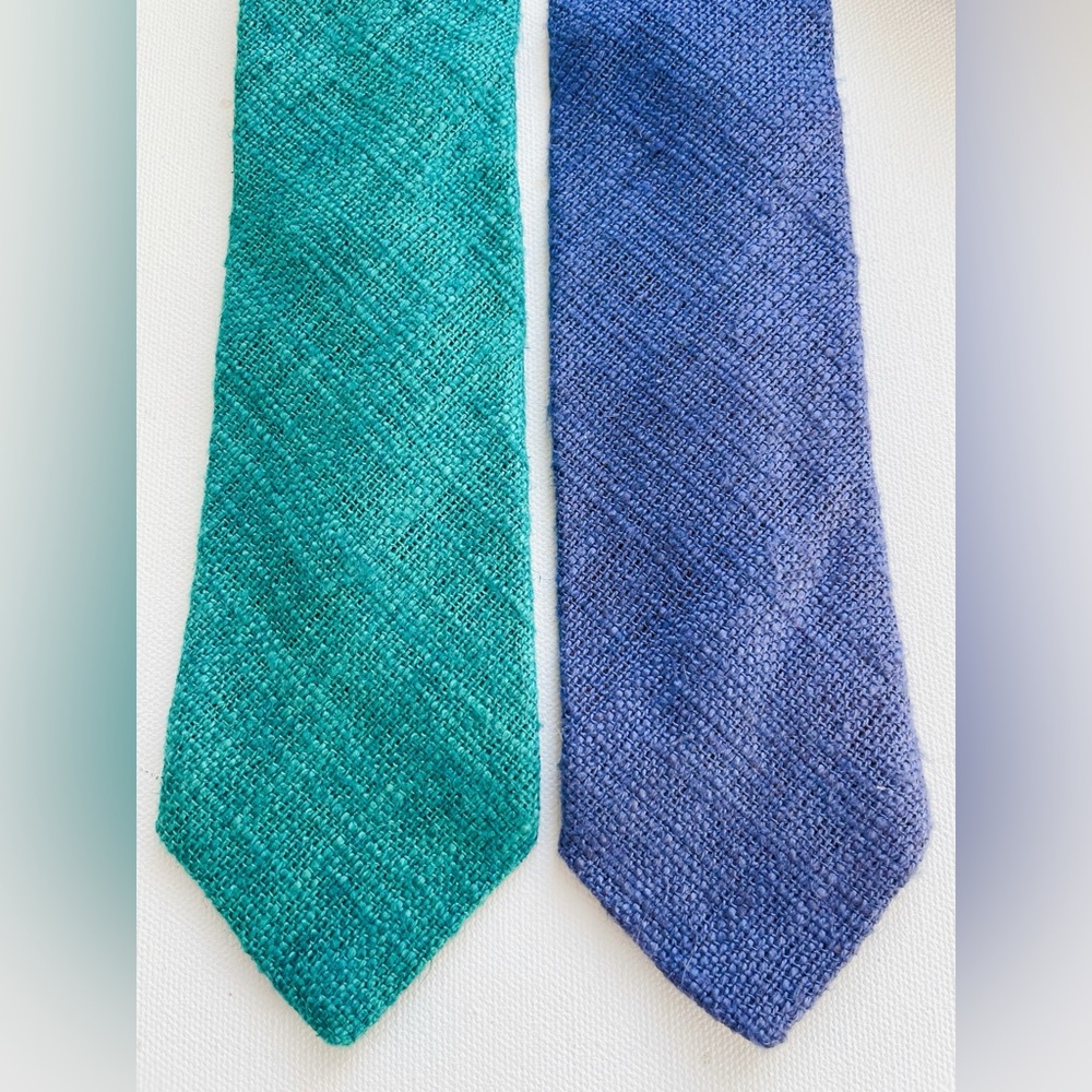 Vintage Lot 2 John Henry Wool Lambswool Knit Neck Ties Skinny 2.5” Wide - Picture 3 of 6